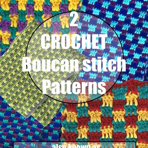 Grid Stitch Crochet Pattern, Boucan Stitch 2 Patterns, Digital PDF download