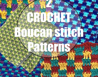 Crochet Pattern, Boucan Stitch 2 Patterns, Digital PDF download