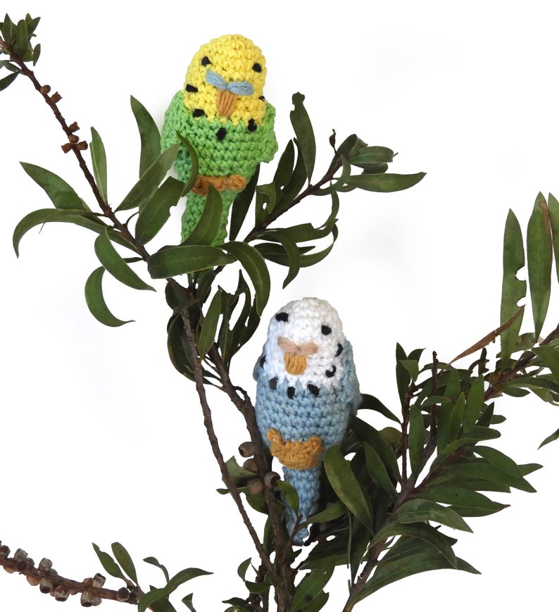 3 tiny Aussie Birds, Budgie, Kookaburra, cockatoo, Amigurumi Crochet PDF Pattern Bundle image 6