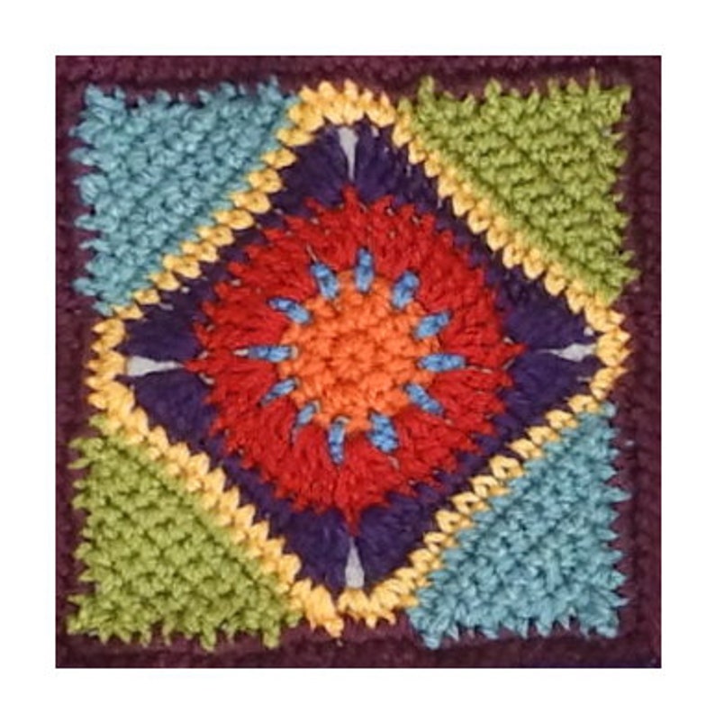 Crochet Diamond Motif Pattern, Granny Square, Afghan, Throw Rug, blanket, PDF Instant Download image 3