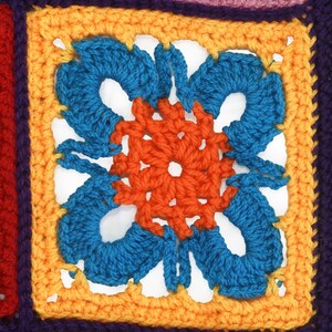 4 Leaf Clover Motif, Afghan blanket Rug, Scrap Yarn Crochet Pattern, PDF Download image 7