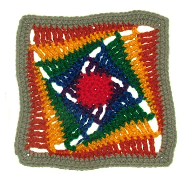 Rainbow Granny Square Crochet Pattern, Afghan Blanket Rug, Instant Download PDF