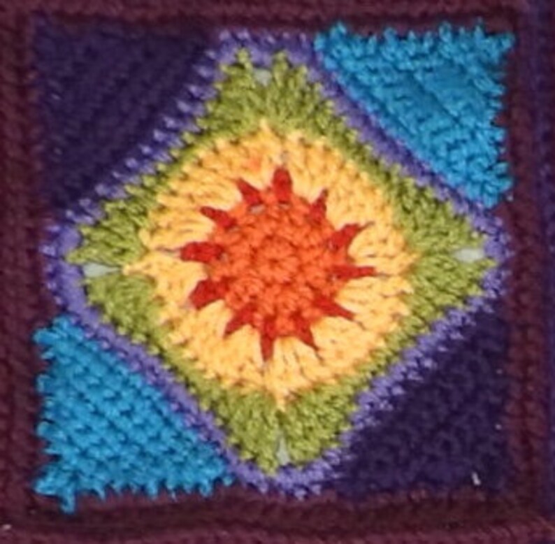 Crochet Diamond Motif Pattern, Granny Square, Afghan, Throw Rug, blanket, PDF Instant Download image 9