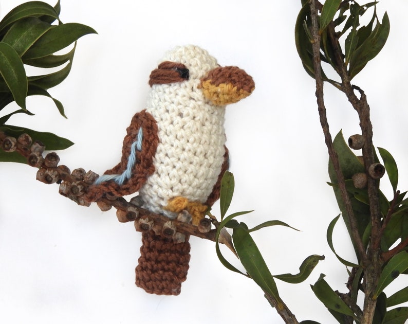 3 tiny Aussie Birds, Budgie, Kookaburra, cockatoo, Amigurumi Crochet PDF Pattern Bundle image 3