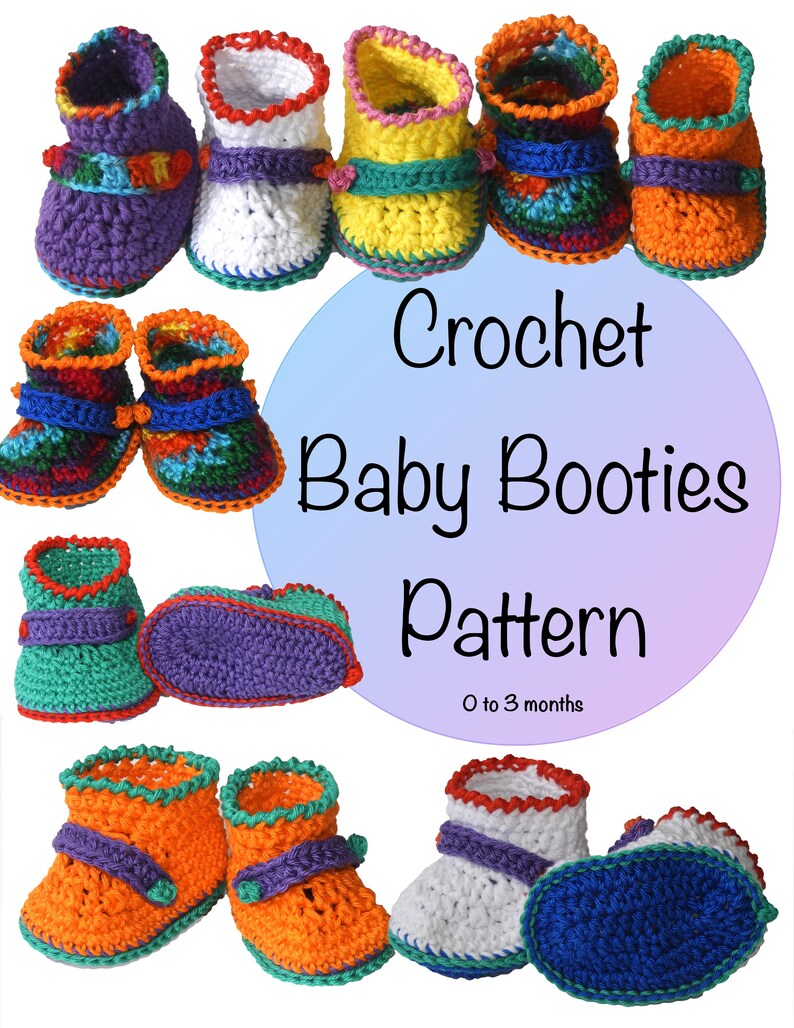 Baby Booties Pattern, Crochet Baby Shoes Pattern, Digital PDF download image 2