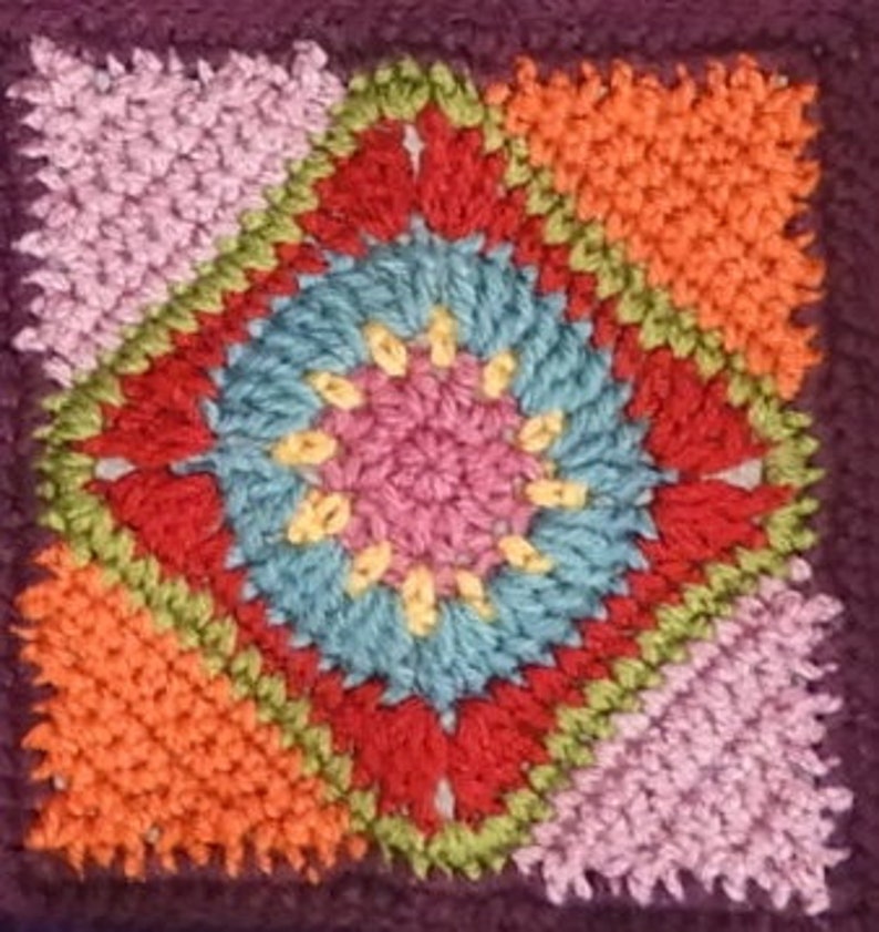Crochet Diamond Motif Pattern, Granny Square, Afghan, Throw Rug, blanket, PDF Instant Download image 5