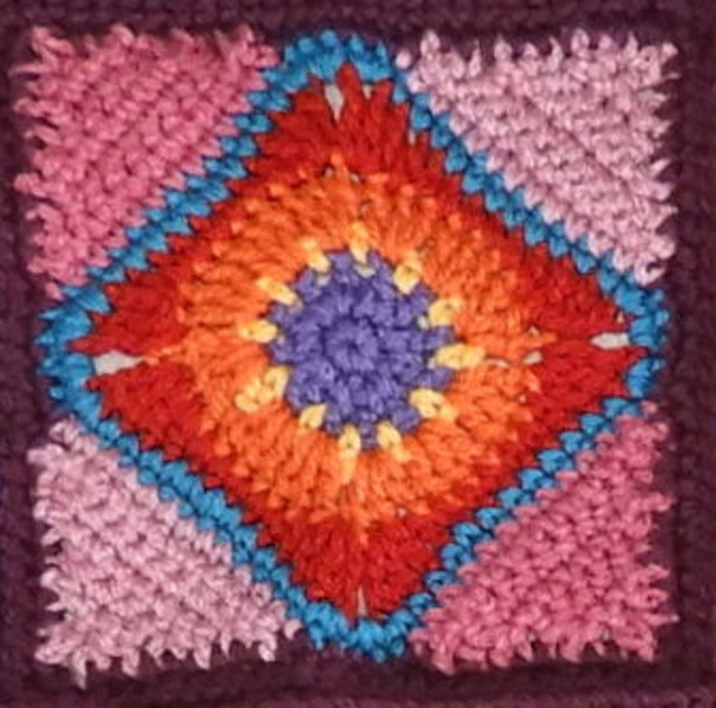 Crochet Diamond Motif Pattern, Granny Square, Afghan, Throw Rug, blanket, PDF Instant Download image 6