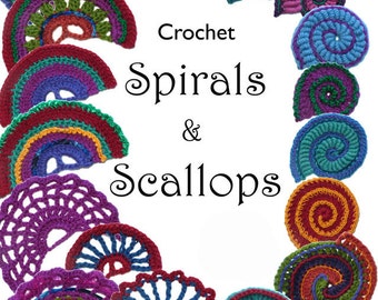 Crochet Spirals Crochet Scallops, Digital Ebook pdf patterns instant download