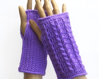 Fingerless Gloves, Crochet Cable Pattern, PDF download