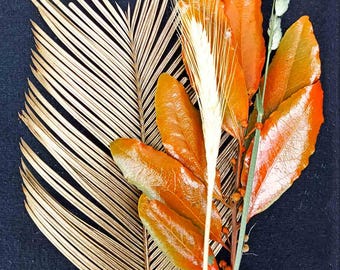 Ensemble de fleurs séchées orange doré : pièce maîtresse de mariage d'automne