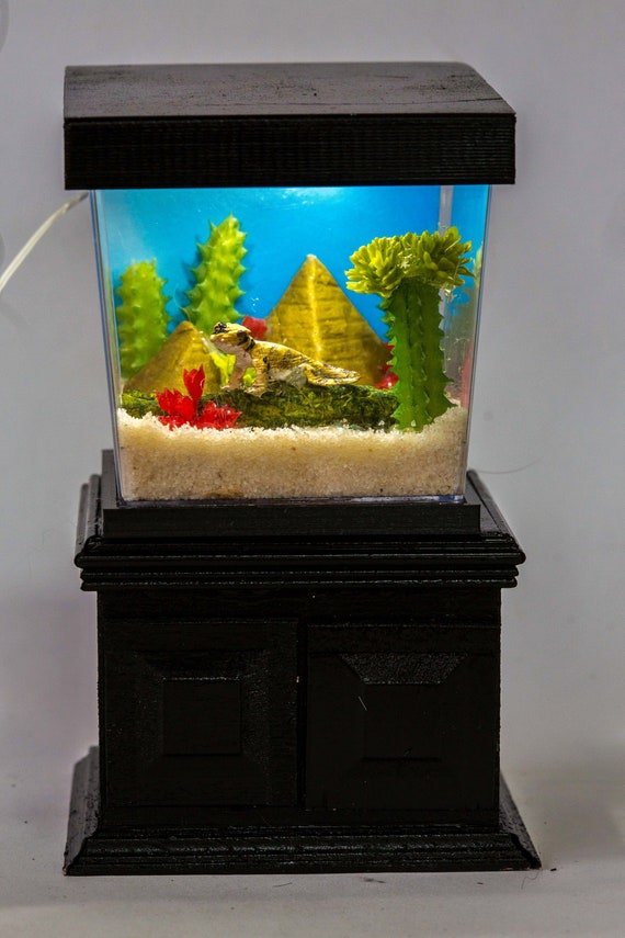 Dollhouse Miniature Bearded Dragon Lizard Tank Aquarium Etsy