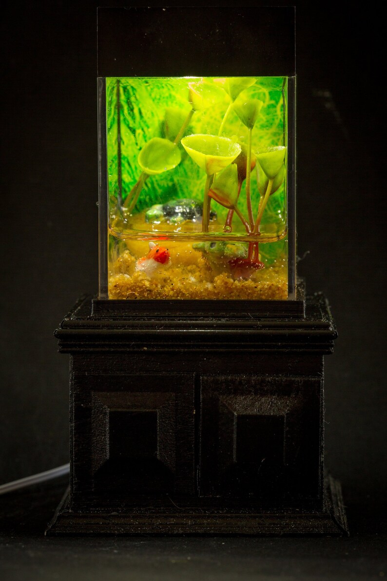 1:12 Miniature Glass Fish Tank Transparent Aquarium Dollhouse Ornaments Decor Gh