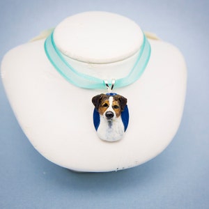 Handmade Jack Russell Terrier Dog Pendant Necklace Charm 1&quot; Jewelry