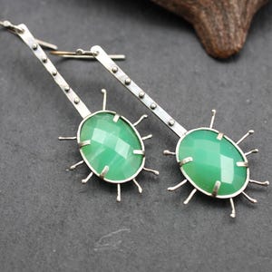 Unique Silver Earrings - Handmade Gemstone Earrings - Dangle Earrings – Boho Jewelry - artisan silver jewelry - unique gift for her
