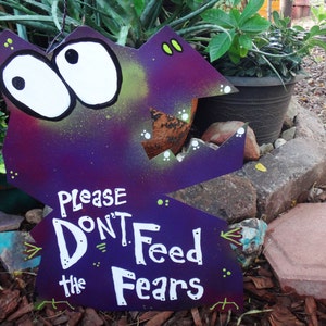 Mr. Fear Man Monster Sign Yard Art: Dont Feed the Fears image 5