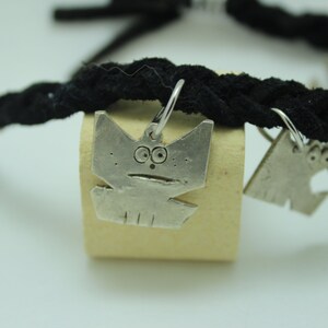 Sterling Silver Cat Charm: No-Nonsense Roscoe