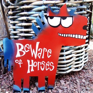 Custom Horse Signs: Beware of Horses, Metal Horse Signs Yard Art image 5