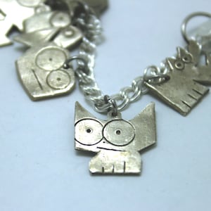 Sterling Silver Cat Charm: Big-Eyed Tilly
