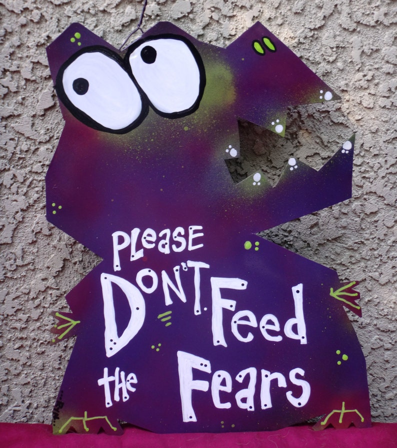 Mr. Fear Man Monster Sign Yard Art: Dont Feed the Fears image 1