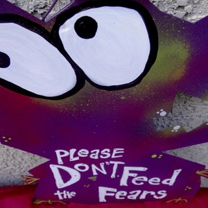 Mr. Fear Man Monster Sign Yard Art: Dont Feed the Fears image 2