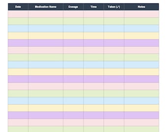 Medication Tracker and Pill Log | Printable PDF | Daily Medicine Schedule & Health Planner