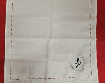 Six Piece Set Of &quot;L&quot; Monogrammed Linen Napkins
