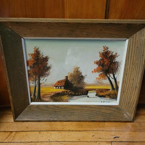 Vintage Oil Painting of Country Scene