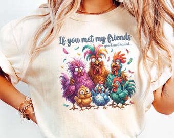 Chicken Friend Group PNG: Funny Quote - Digital Download