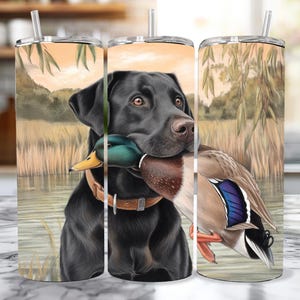 Black Lab Duck Hunting Tumbler Wrap, Hunter Scene Sublimation PNG Digital Download, Duck Hunting 20oz Skinny Straight Tumbler Design