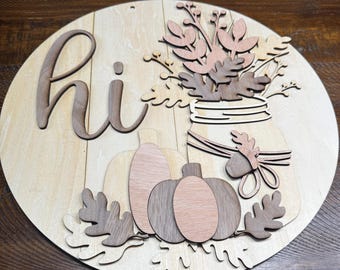 Premium Mixed Wood Fall Door Hanger | Stain or Paint | Basswood, Mahogany, Walnut