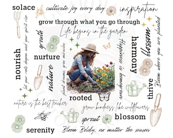 Garden Girl Shirt Design | Gardening PNG | Gardening Affirmations Tee |  Instant Download PNG | Gardener Shirt | Plant Lover PNG Download