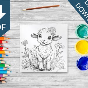 Baby Animals Coloring Pages | Printable Kids Coloring Pages| Cute Farm, Pet & Wild Animals | Digital Download | Educational Coloring Sheets