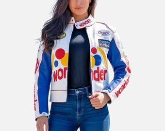 Donna Karan Collection Leather Jacket Motorcycle Zips Long