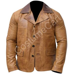 CostumeCart's Red Dead Redempion 2 Arthur Morgan Wax Tan Echtes Rindsleder Kostüm Jacke | Premium-Qualität | Herren Lederjacke