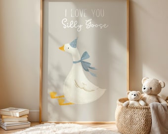 Silly Goose Printable | Goose Nursery Wall Art | Instant Download