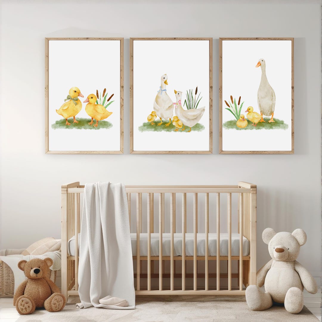 Watercolor Duck Nursery Wall Art Set of 3 (digital Download) Farm ...