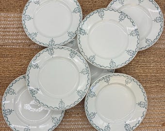 Antique X7 Ironstone Dinner Plates From the French Factory of