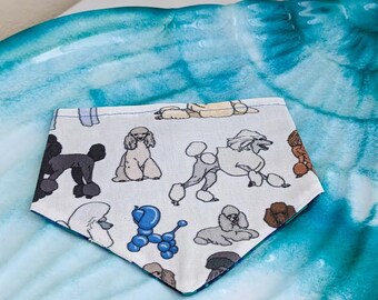 Poodle Pawty, reversible snap on pet bandana