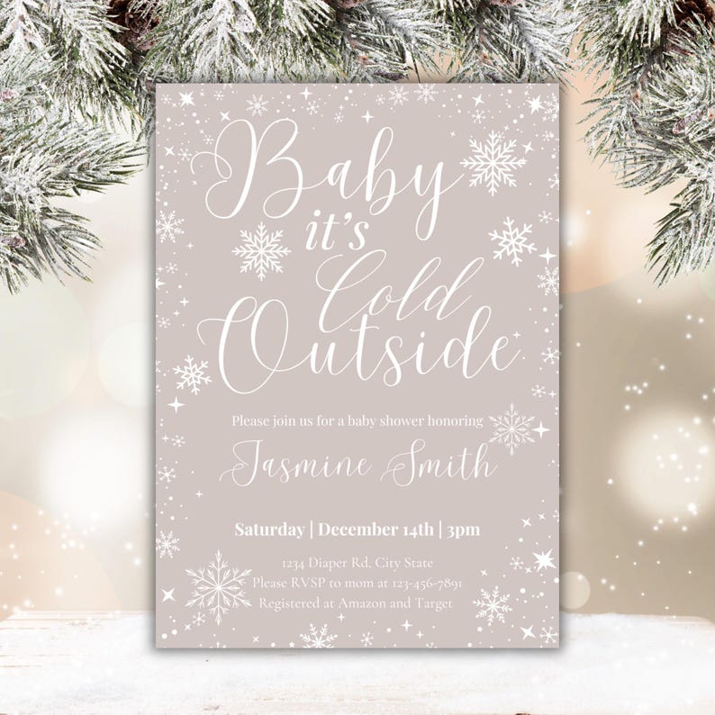 Baby It's Cold Outside Baby Shower Invitation, Winter Baby Shower