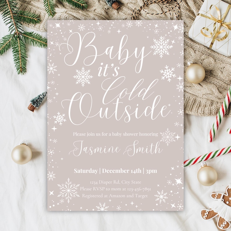 Baby It's Cold Outside Baby Shower Invitation, Winter Baby Shower