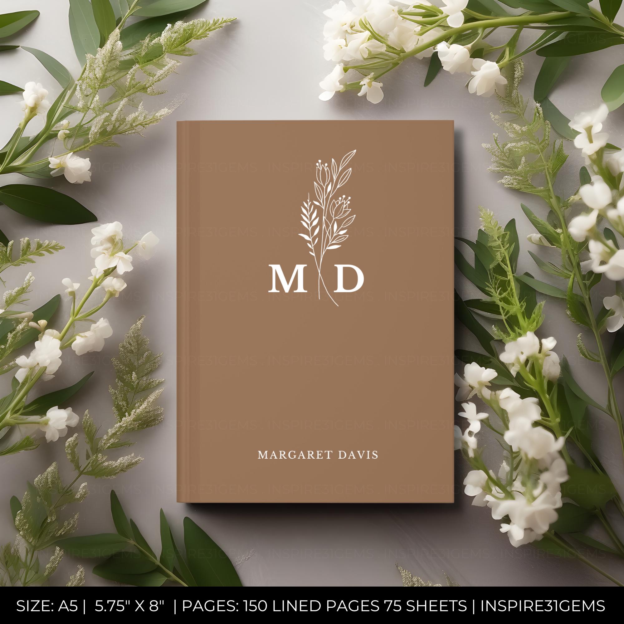 Custom Hardcover Monogram Journals for Women, Matte Hardcover Journal ...