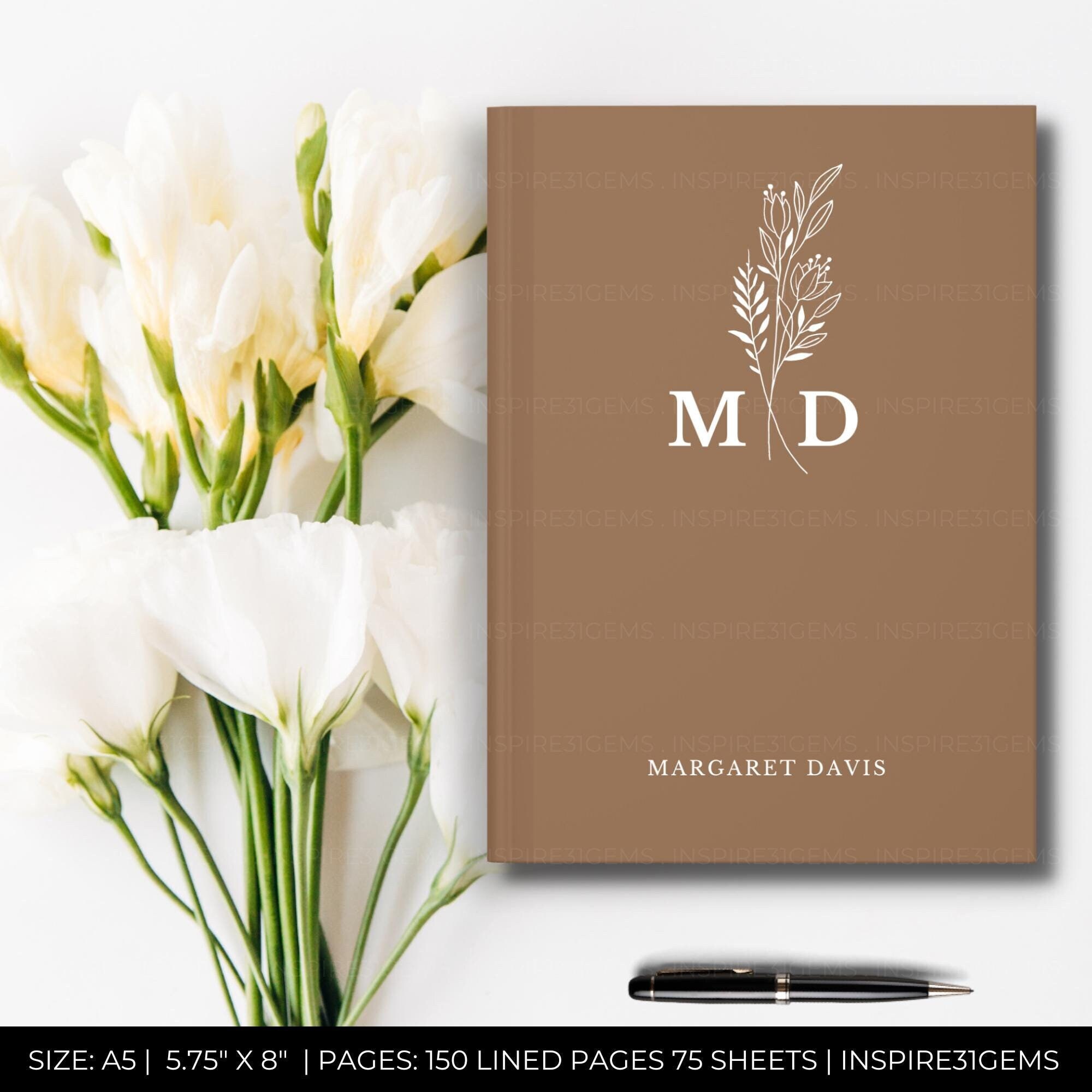 Custom Hardcover Monogram Journals for Women, Matte Hardcover Journal ...