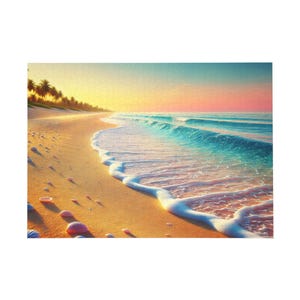 Puzzle, Beach Waves Rolling in on the Sand - 1000, 500, 252 or 96 piece puzzle