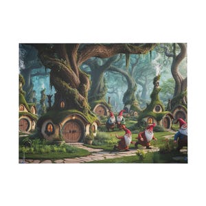 Puzzle - A whimsical gnome village, Jigsaw, Brain Teaser, Mind Game, Family Fun, Gift for Puzzle Lovers