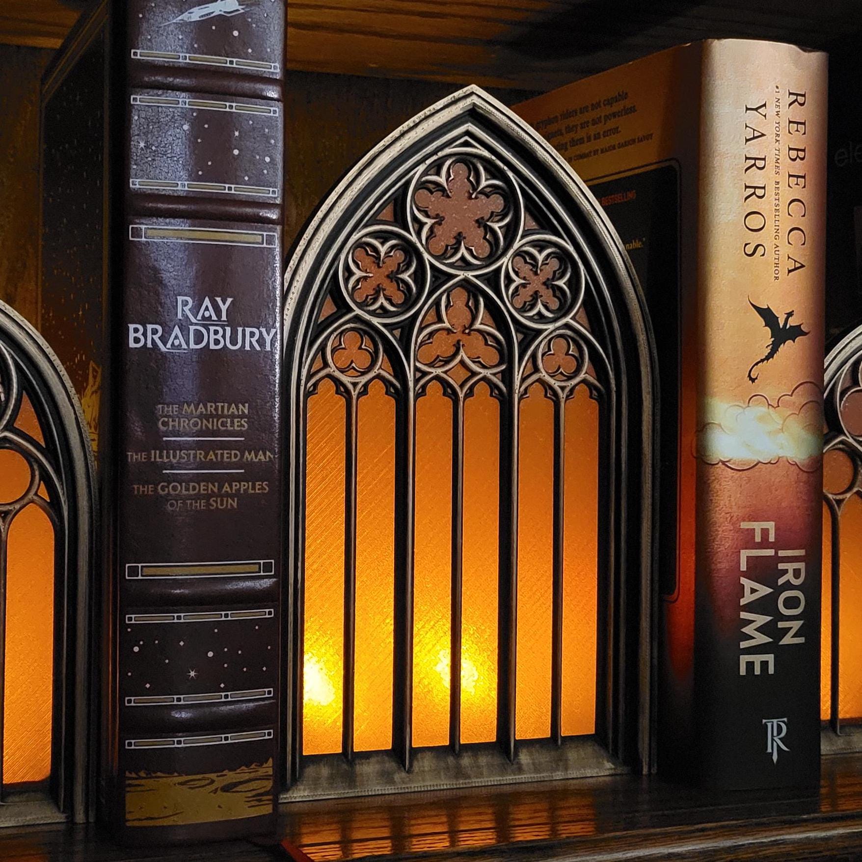 Gothic Cathedral Window Book Nook with Lights  -  1 Large