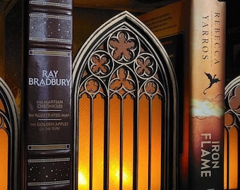 Gothic Cathedral Window Book Nook with Lights  -  1 Large