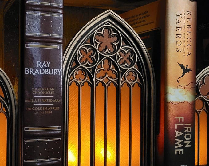 Gothic Cathedral Window Book Nook with Lights  -  1 Large