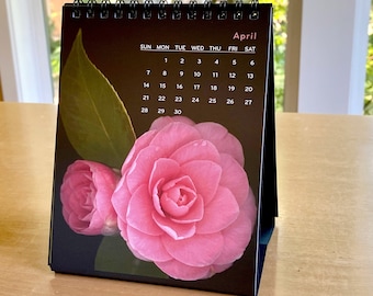 2024 Flower Calendar Easel Desk Calendar Dramatic Floral Garden Colorful Modern