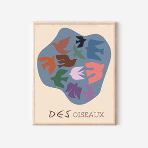 Des Oiseaux Digital Wall Art | Modern Bird-Inspired Poster | Minimalist Bird Print | Gallery Wall Art | Home-Office Decor | Instant Download