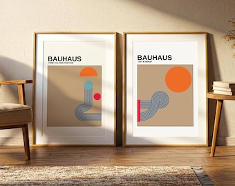 Bauhaus Wand Kunst Set Mid Century Modern Prints